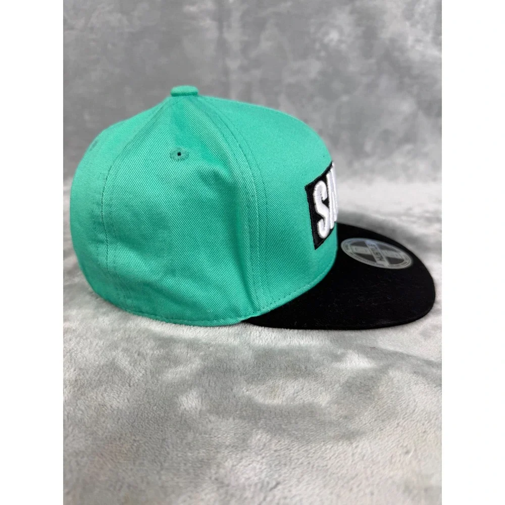 OG Hustle Snapback Hat Youth OSFM Teal Black Excellent Savage Embroidered Cap